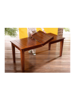 Mesa de madeira maciça marrom extensível para jantar 150/195 x 80 x 76,6 cm | Coleção América